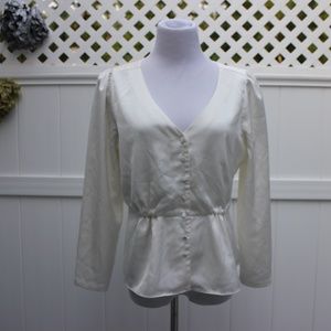 J. Crew White Button Blouse